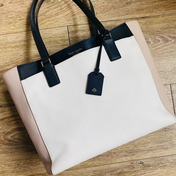 EUC Kate Spade Cameron Colorblock Saffiano Leather Laptop Tote Bag - Picture 4 of 16